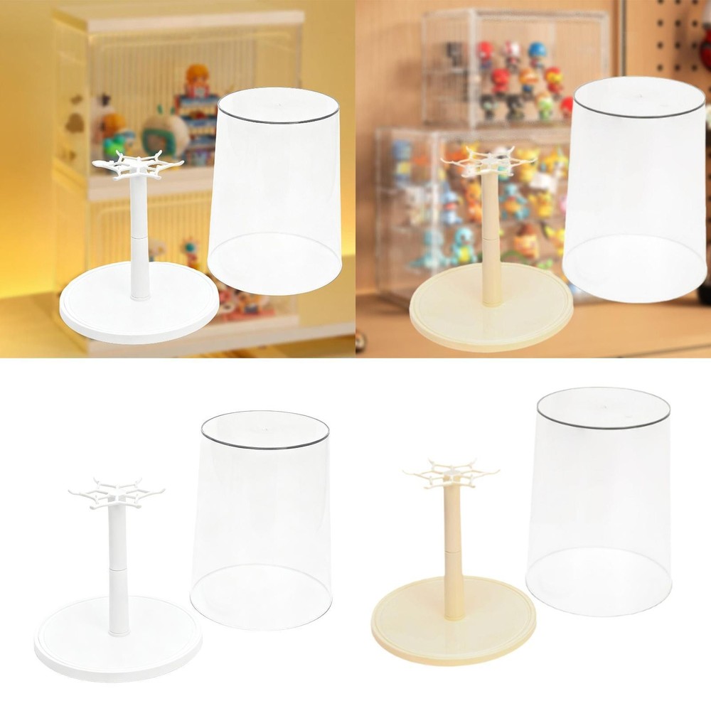 Clear Figure Display Case Rotating Table Centerpiece Container Display Stand