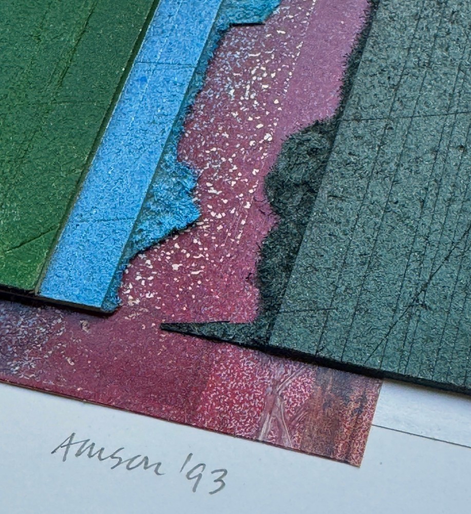 HARRY AMSON (British 20C) - MIXED MEDIA ABSTRACT COMPOSITION #2