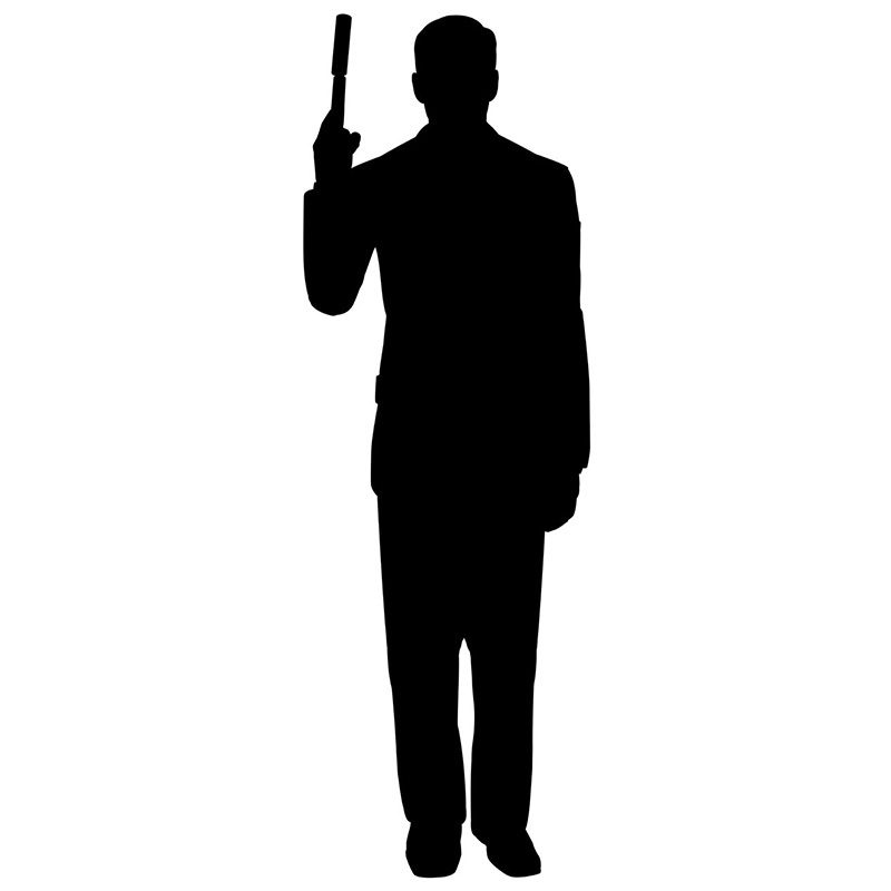 SECRET AGENT SILHOUETTE Lifesize CARDBOARD CUTOUT Standee Standup Poster Prop