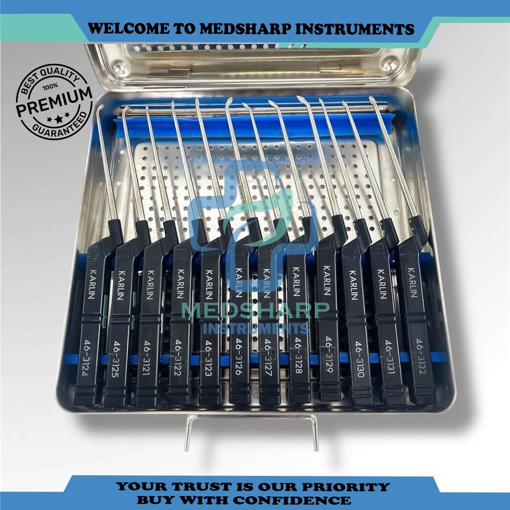 Microdiscectomy Curette Instrument Set with Case - CODMAN KARLIN TYPE