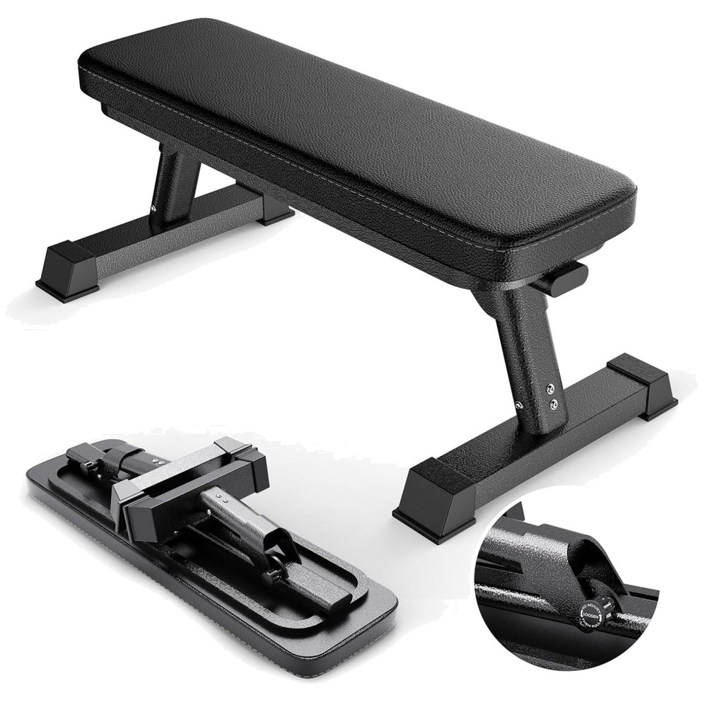 Foldable Flat Bench for Weight Training - 1,000 lb Capacity