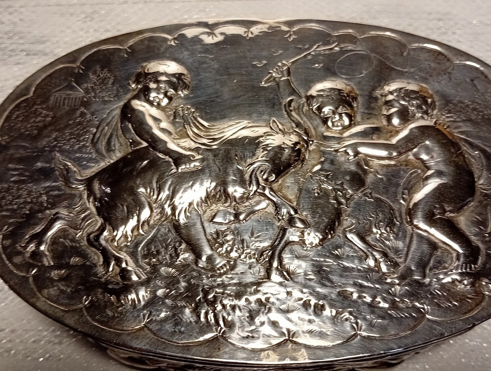 Solid Silver Box 19th Century German, Superb and Very Large.