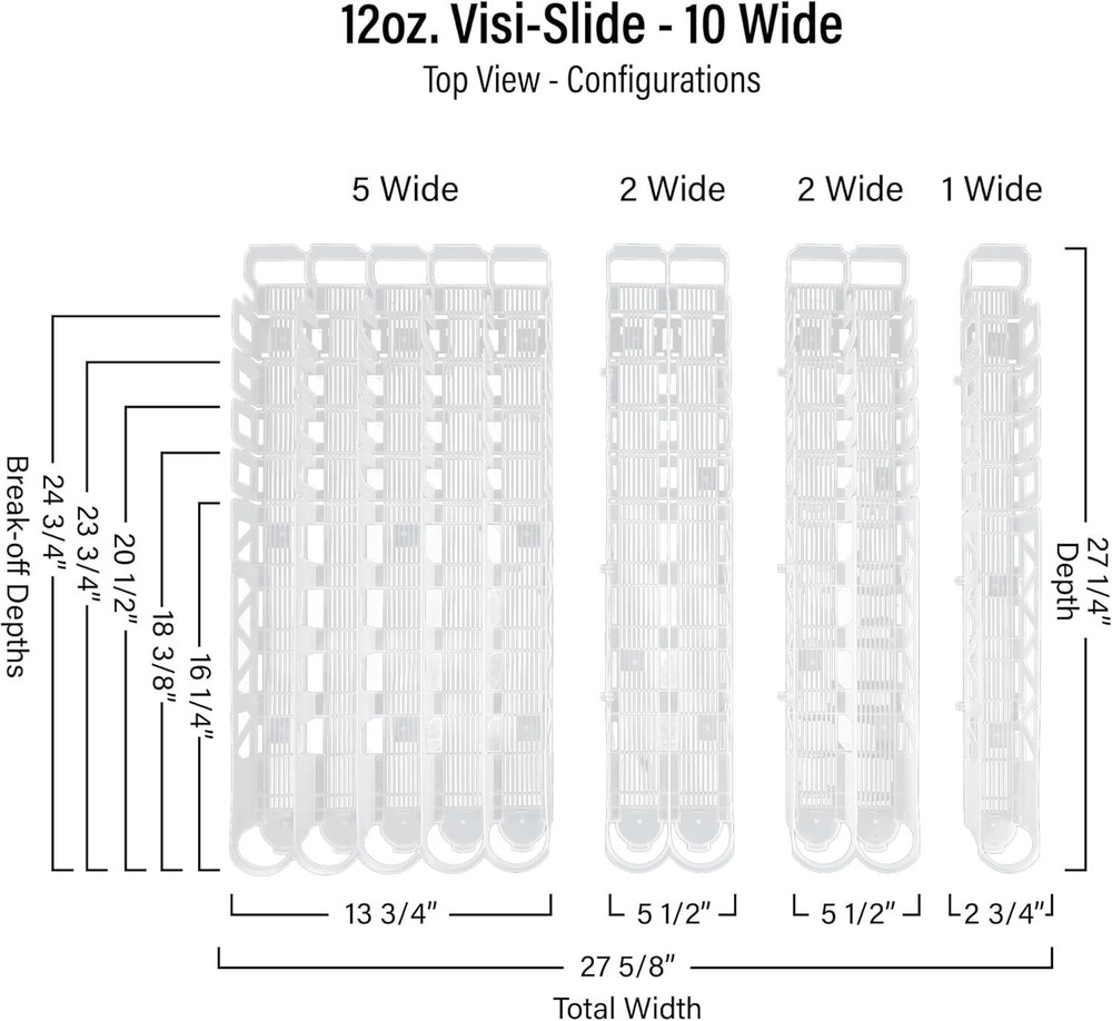 Display Technologies Visi-Slide Gravity Fed Organizer Beverages on Flat