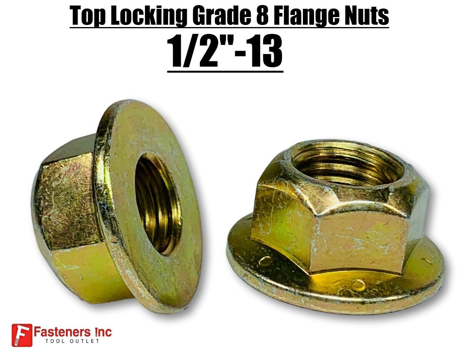 1/2-13 Grade 8 Flange Frame Bolt Yellow Zinc Plated (All Sizes & Qty's) 1/2"