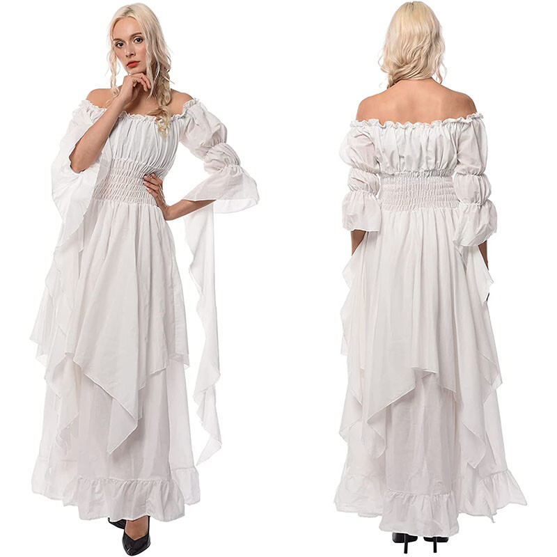 Victorian Dress Renaissance Costume Women Gothic Witch Dress Medieval Long Dress