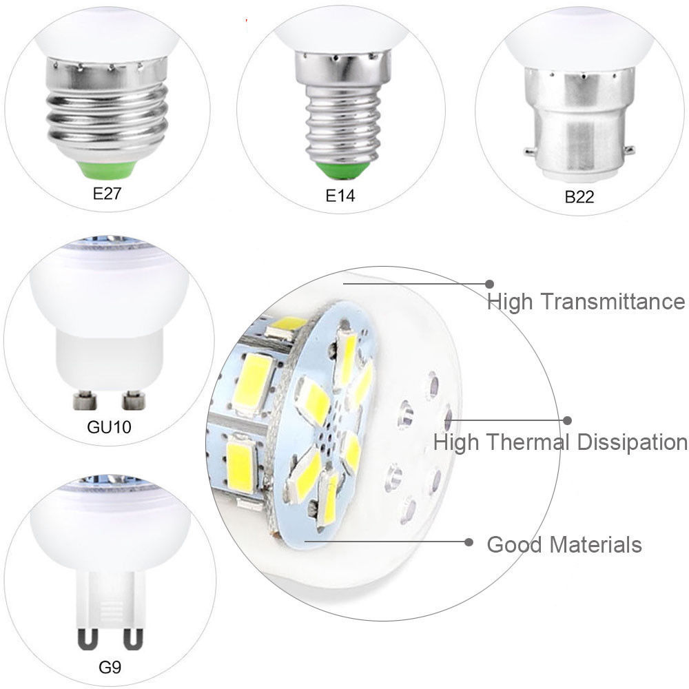 Led Corn Light Bulb Mogul Base E27 E12 E14 B22 E26 G9 5730 SMD Save Energy Lamp