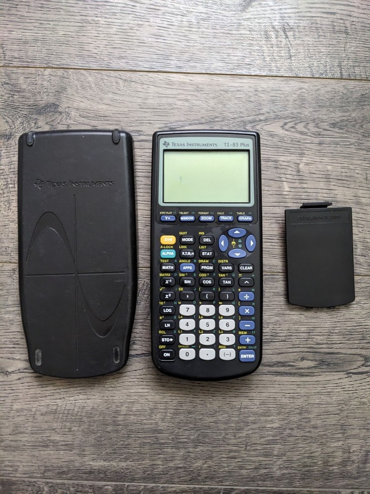 Texas Instruments TI-83 Plus Graphing Calculator Black, Tested with Slide Cover