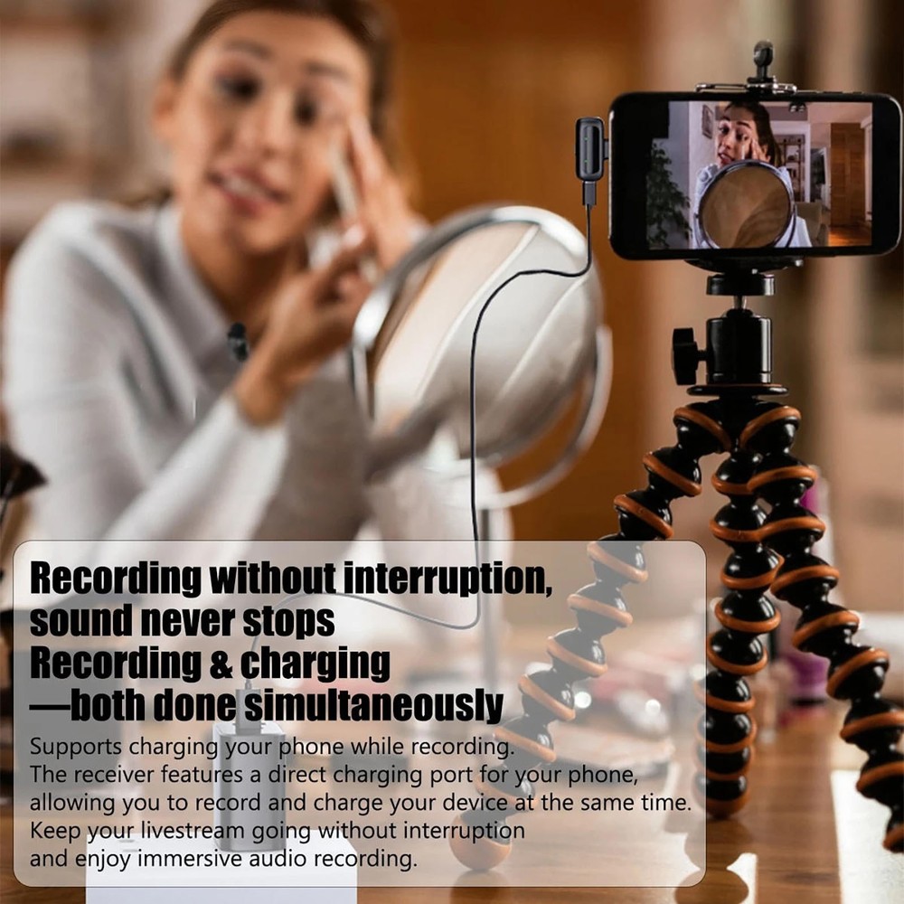 Wireless Type-C Microphone with Charging Case for Android iPhone Video Recording