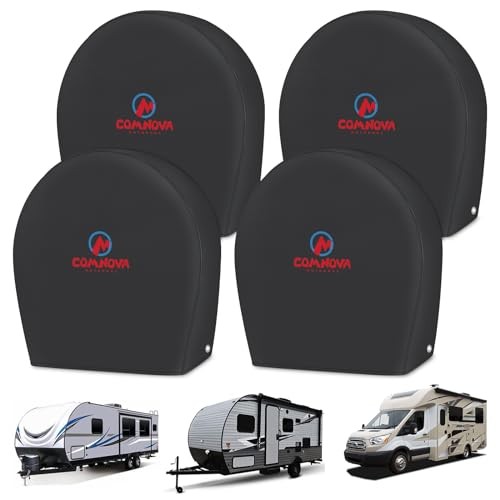 RV Tire Covers 4 Pack, Tough Tire L - Fit Tire Diameter 30"-32" Black - 4 Packs