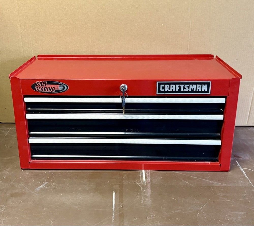 Craftsman 3 Drawer 12" Middle Tool Box Mid Intermediate Riser Chest W/ Keys 🔑