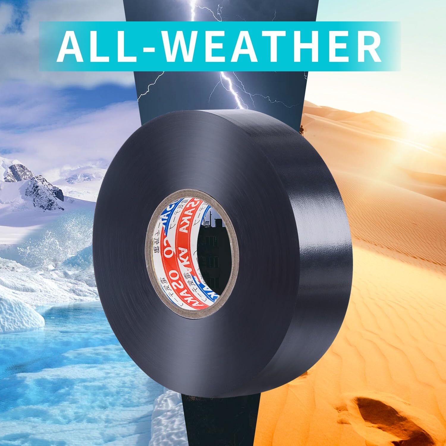 Electrical Tape Wiring Harness wire (5-Pack, Black, 3/4" W x 20ft L) auto truck