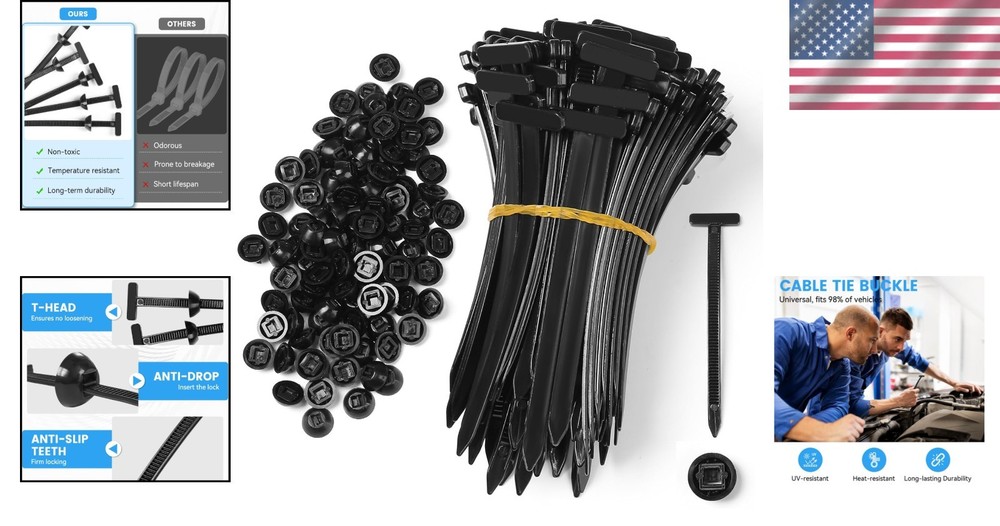 Quick Install Nylon Zip Ties - 400 Pcs UV Resistant Fasteners for Projects