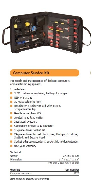 Paladin 4370 Computer Service Kit