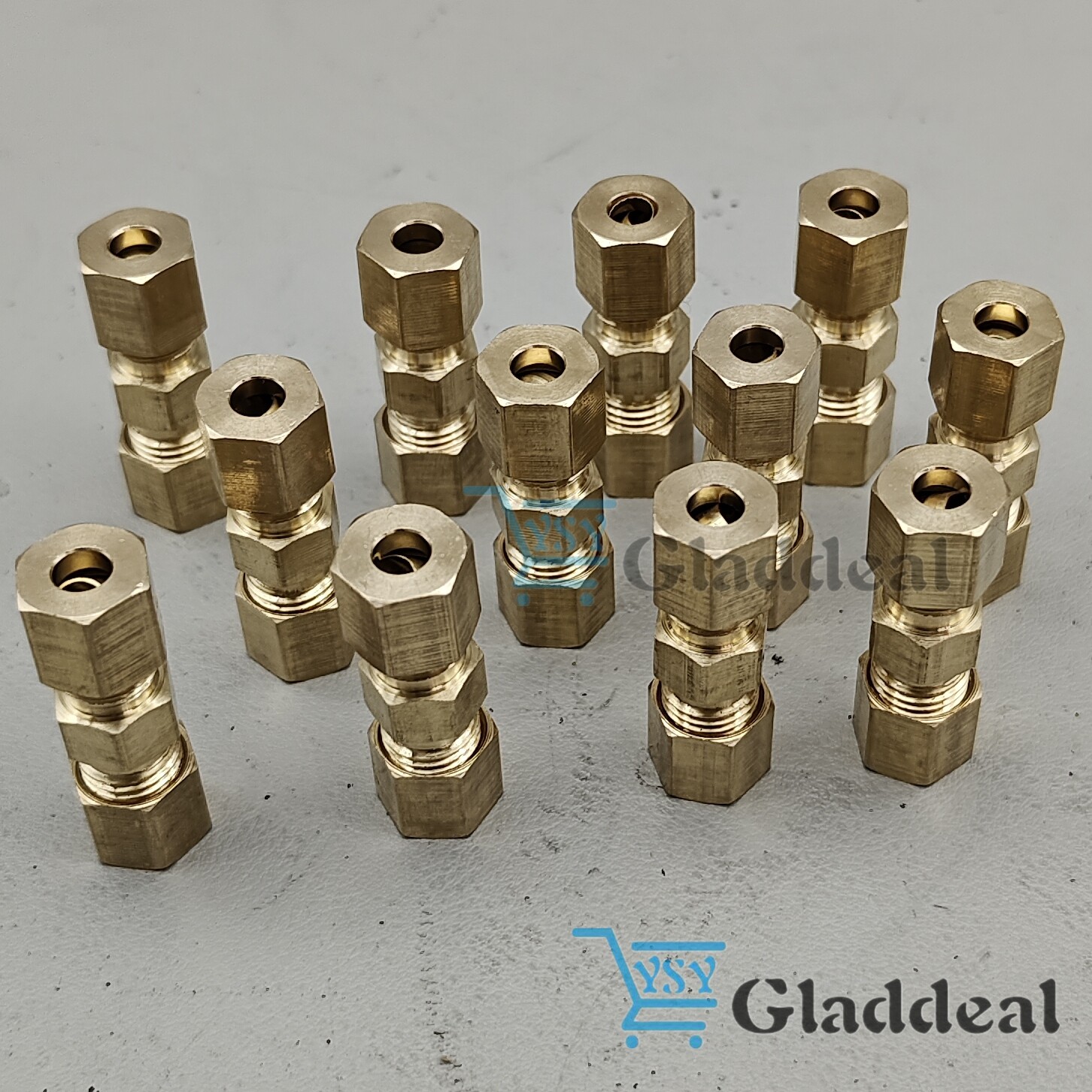 12X Straight Brass Brake Line Inverted Compression Fitting Unions For 3/16" Tube