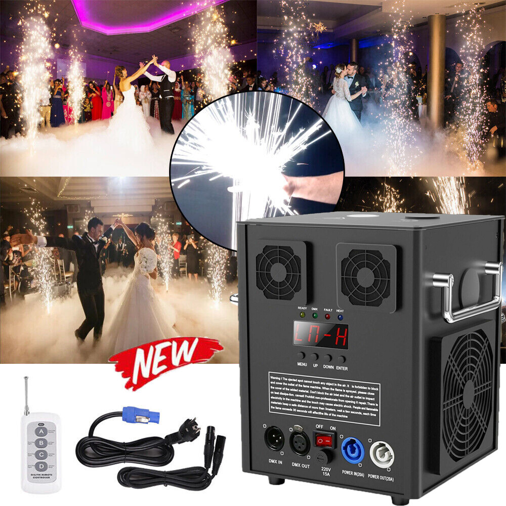4X 700W Cold Spark Firework Machine Special Stage Effect DJ Wedding &Flight Case