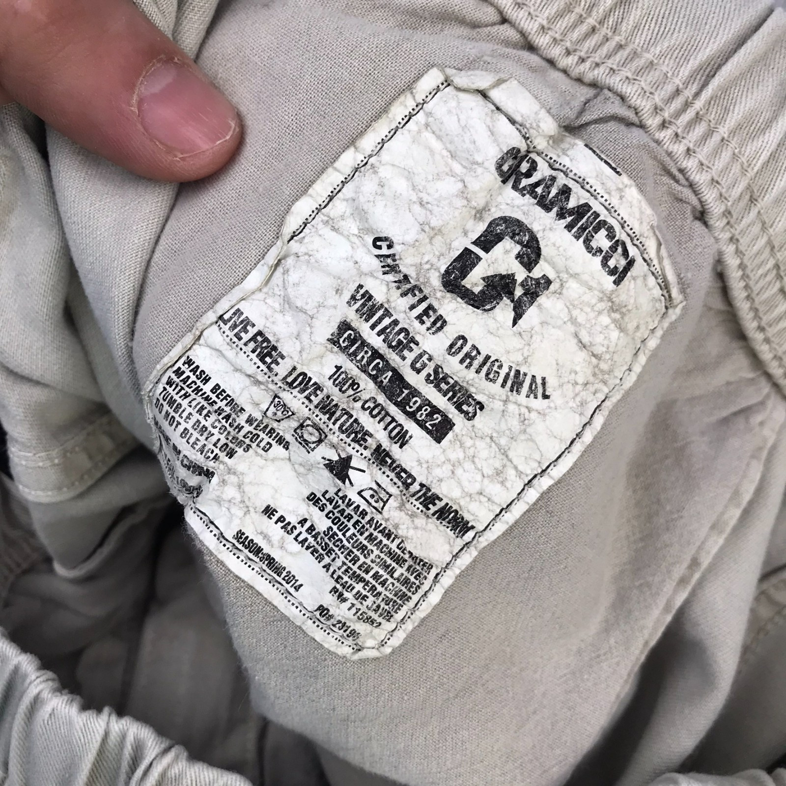 Gramicci Vintage G Series Shorts Mens M Khaki 8" Cotton Belted Hiking Climbing