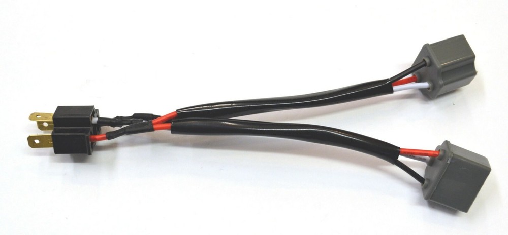 Splitter Wire Ceramic S 9003 HB2 H4 Two Harness Head Light Socket Plug Dual Beam