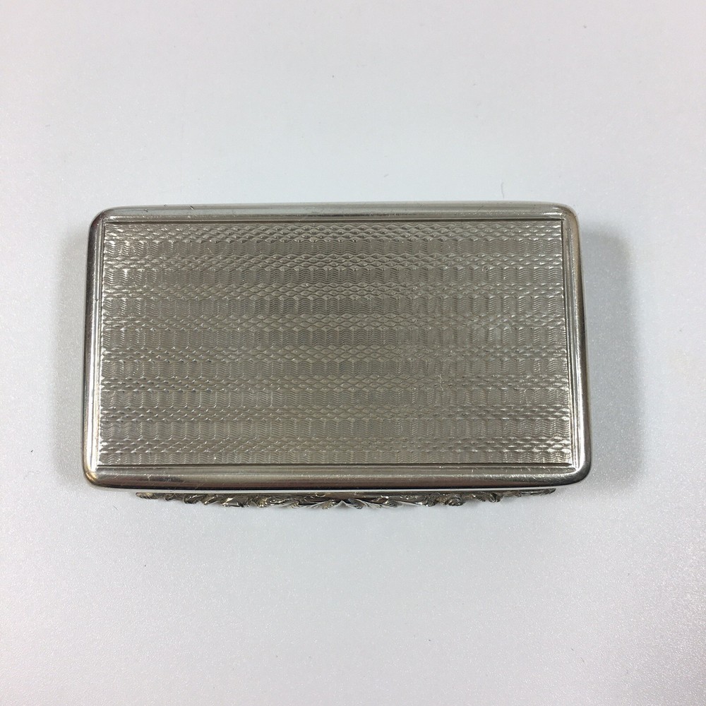 Antique 1839 Francis Clark Victorian Solid Silver Snuff Box 7cm In Width