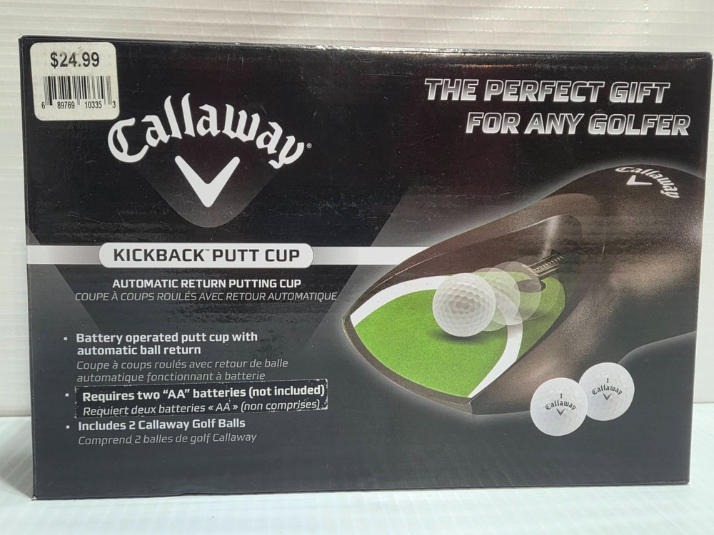 Callaway Kickback Putt Cup Automatic Return Golf Trainer With Balls New NIB