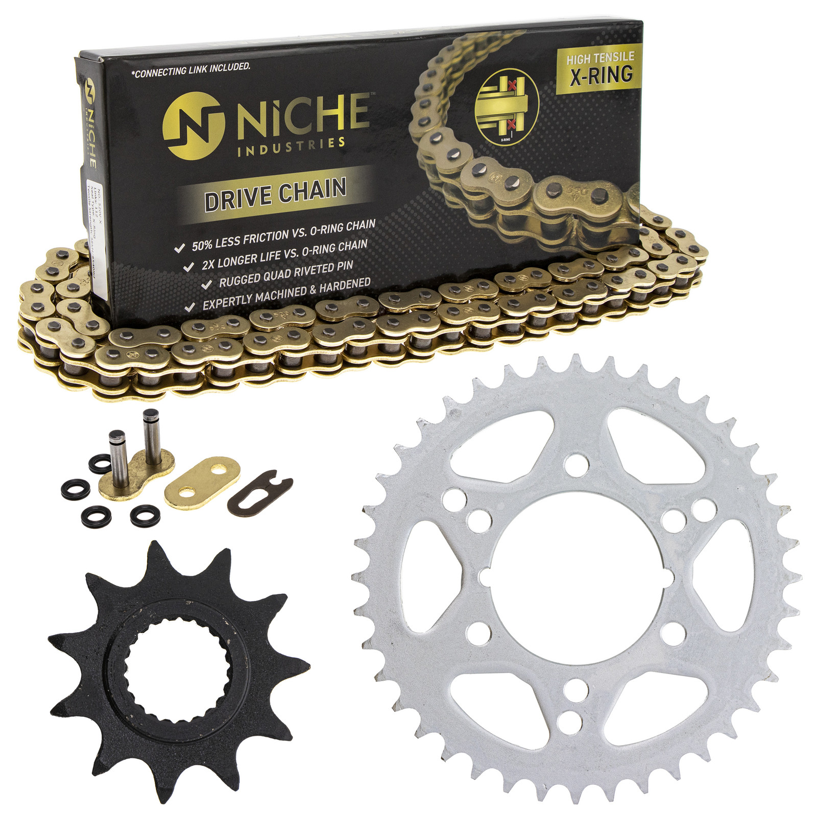 Sprocket Chain Set for Polaris Trail Boss 330 325 11/40 Tooth 520 X-Ring Kit