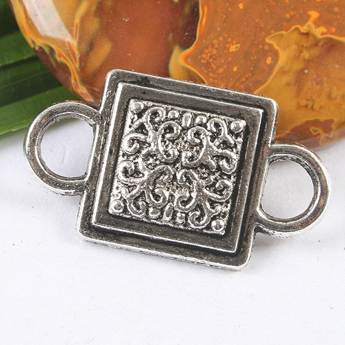 10pcs dark silver tone connector h3445