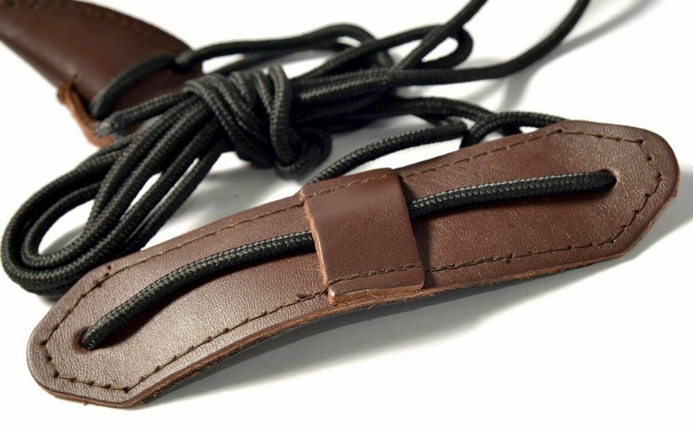Traditional Leather Recurve Bow Stringer Brown Archery Bowstrings Tool Rope