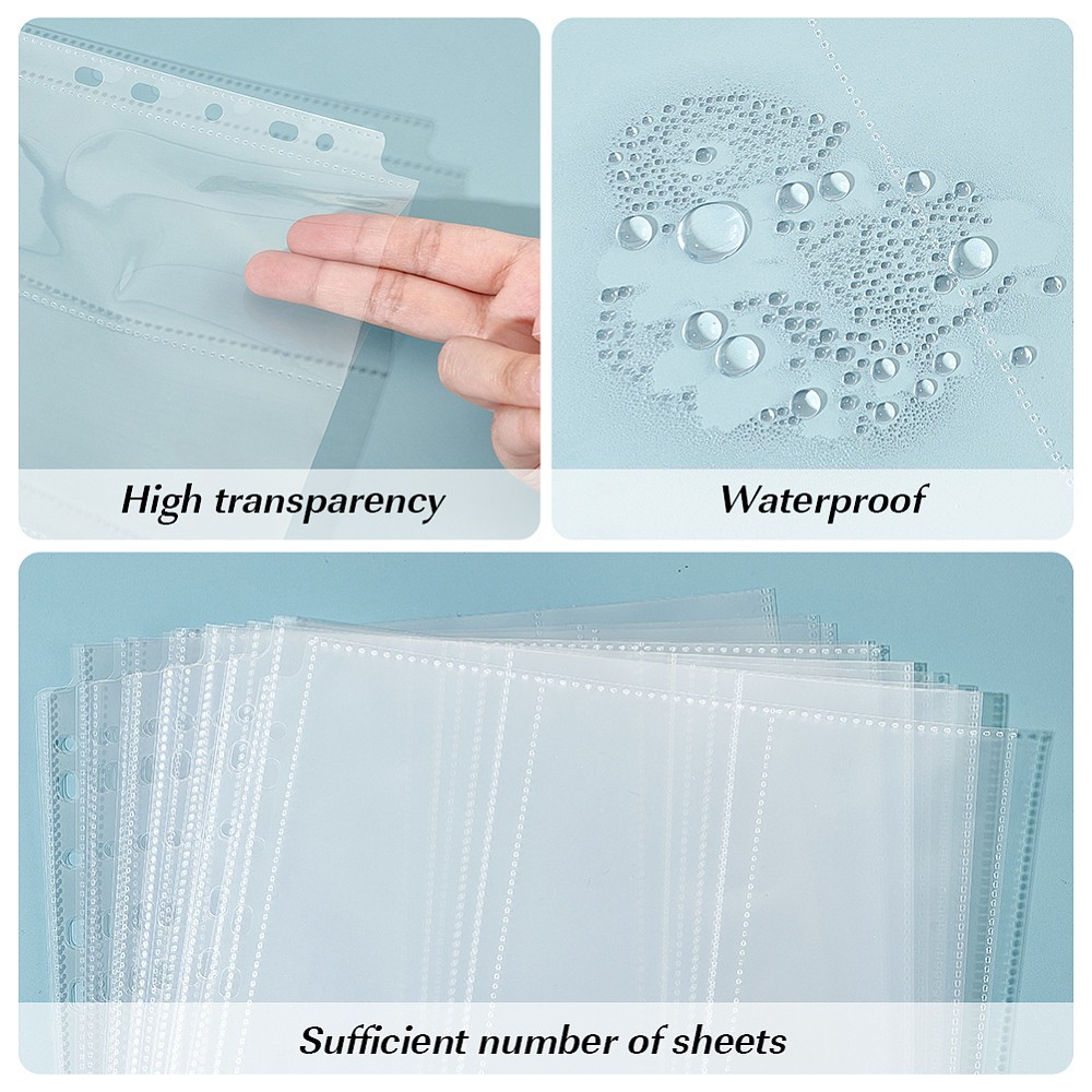 2sets 10pcs A4 Size PP Plastic Binder Inner Pages for Card Holder Rectangle