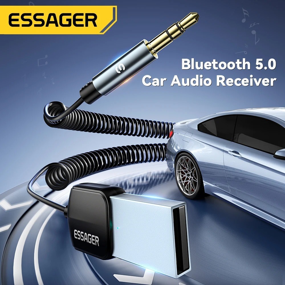 Essager USB Bluetooth 5.0 Receiver Aux Bluetooth Adapter For Car 3.5mm
