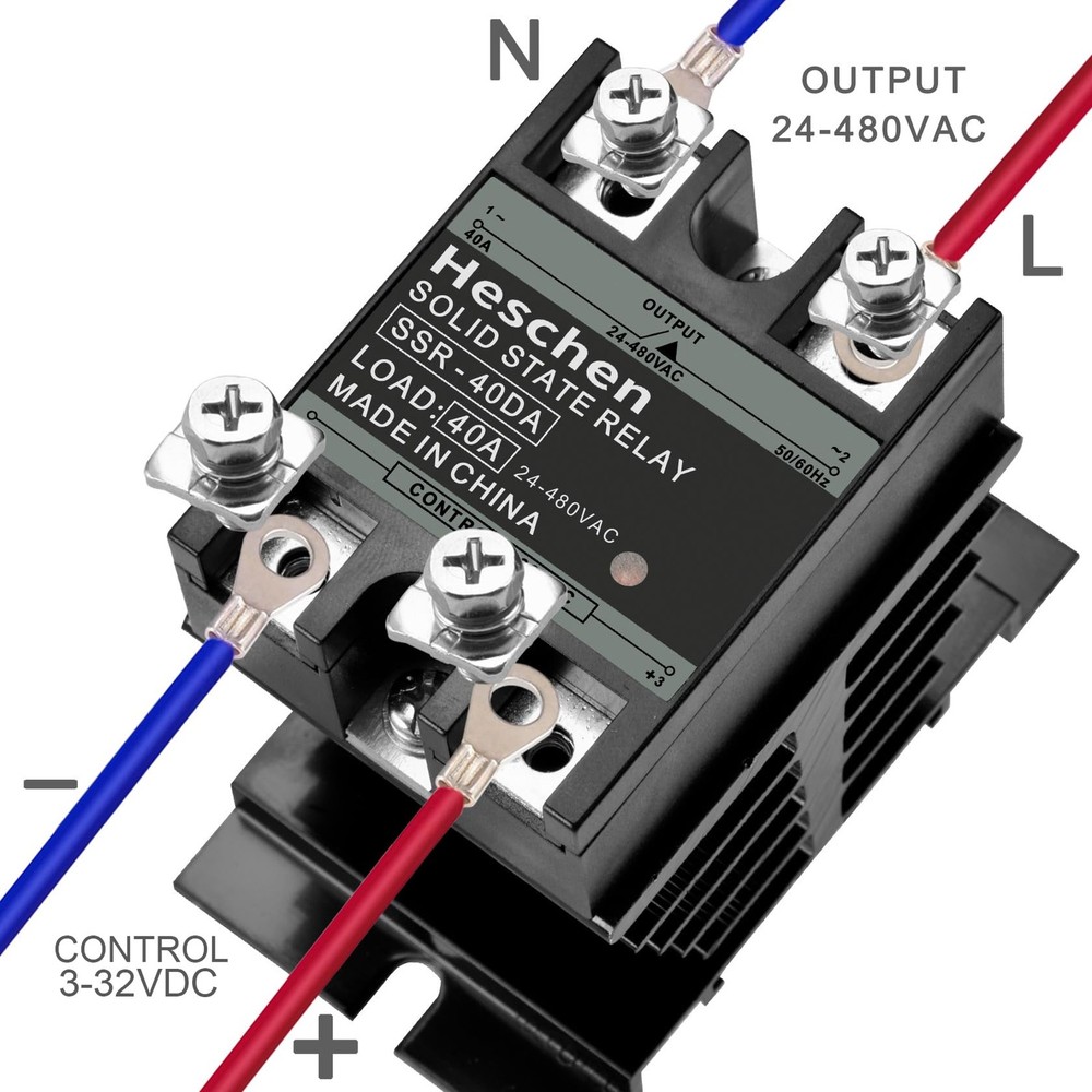 Single Phase Solid State Relay SSR40DA Input 432VDC Output 24480VAC 40A