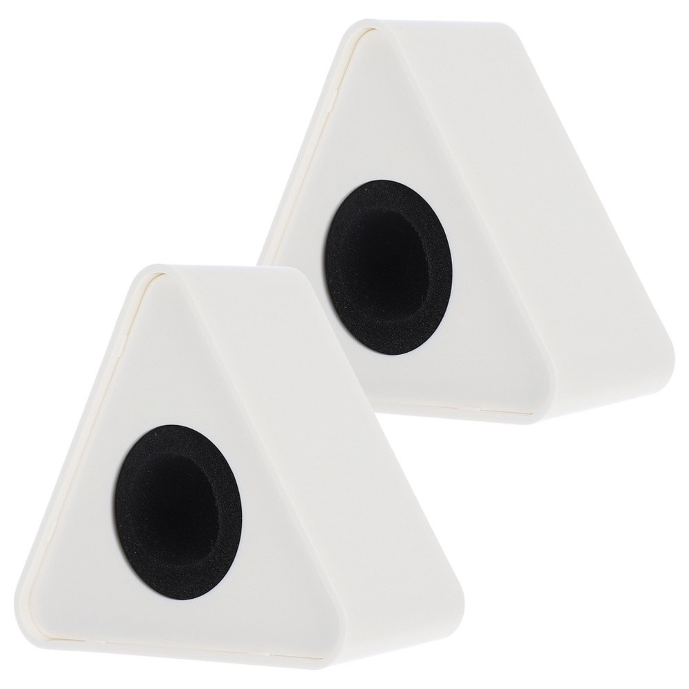 2 Pcs Triangular Interview Logo Mic Flag Station Microphone Clip