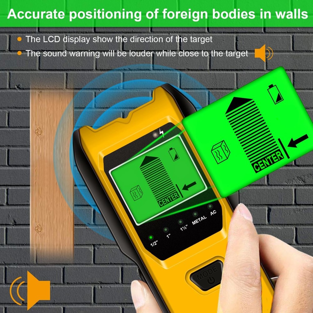 Stud Finder Wall Scanner, 5 in 1 Multifunction Stud Locator Smart Sensor