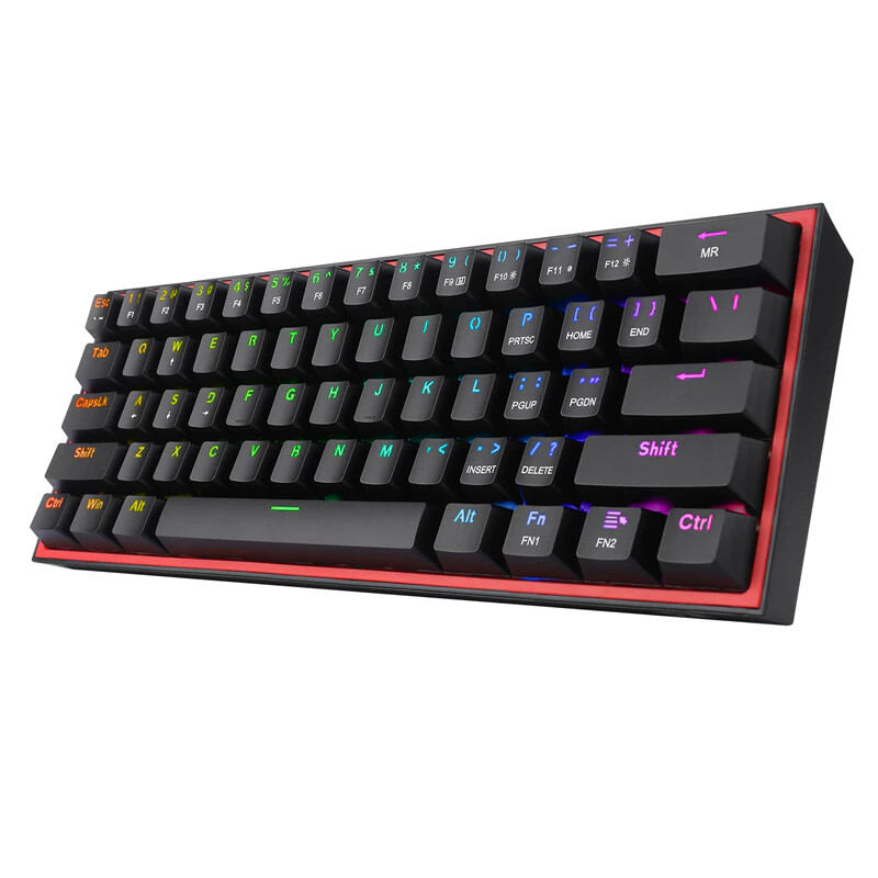 RGB Gaming Keyboard 61 Keys Compact Mechanical Keyboard Linear Red Switch