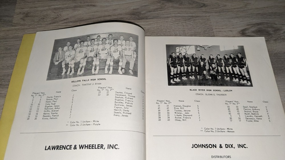 Vermont Large Intermediate State Basketball Tournament Program