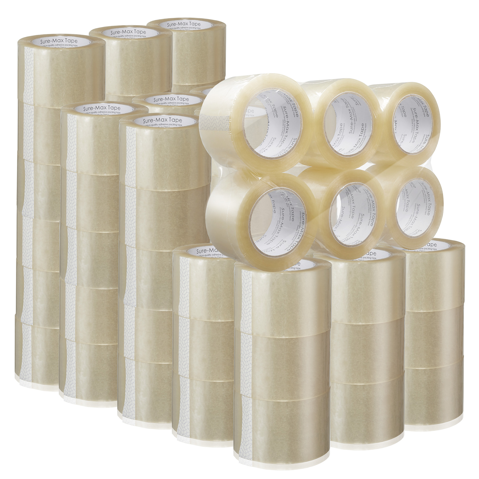 72 Rolls 3" Extra-Wide Clear Shipping Packing Moving Tape 110 yds/330' ea - 2mil