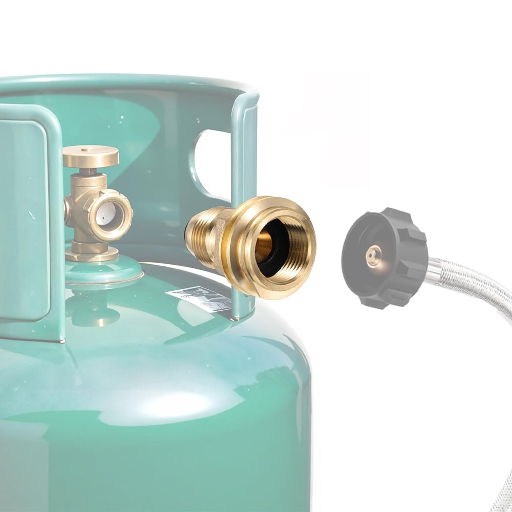 2x Solid Brass Propane Adapter: Soft Nose P.O.L. to QCC1, Multi - Purpose