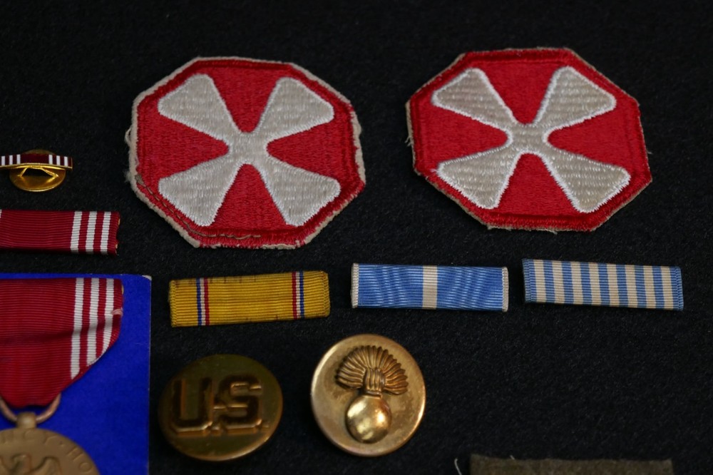 WWII US Army Grouping Sgt EDWIN S QUAM 3rd Army 1944 France Ring ID Disc Dog Tag