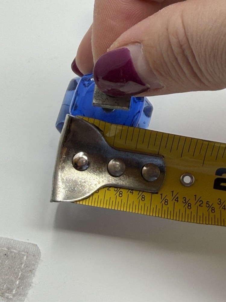 Antique Hexagon Blue Cobalt Glass Cabinet Knobs