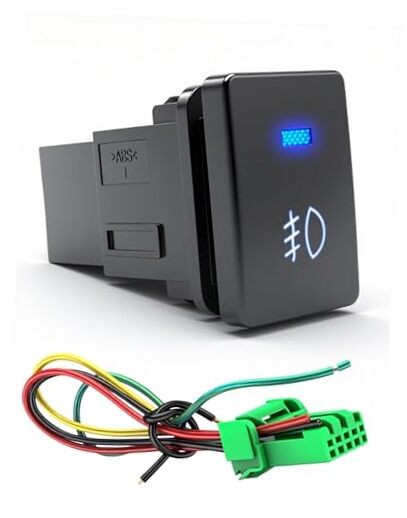 12V Blue LED Push Button Switch Blue LED Multi-Purpose Fog lamp Switch