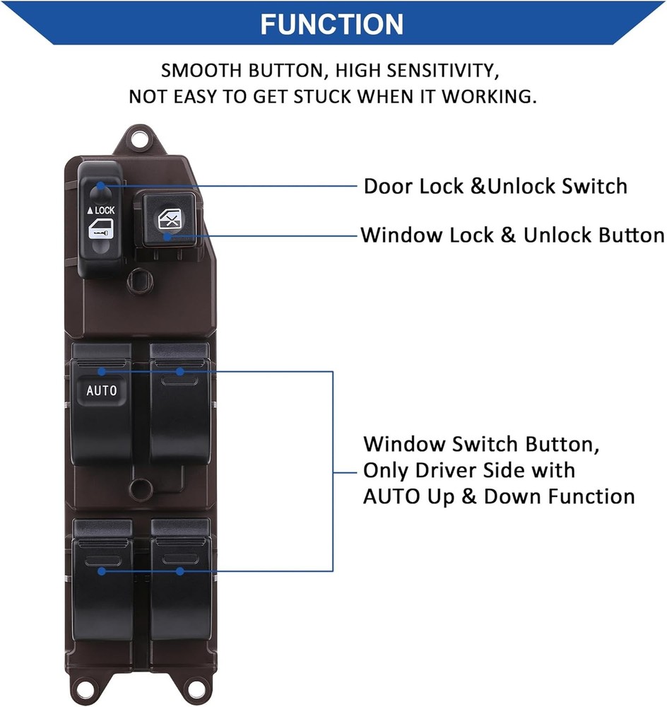 Door Master Window Switch Power Control Button Compatible with 2002-2006 Toyota