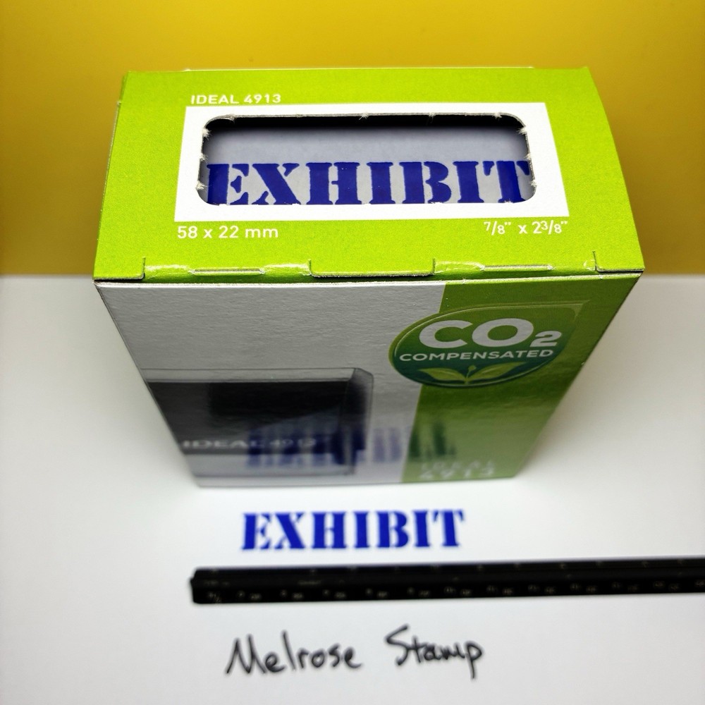 Exhibit Rubber Stamp Blue Ink Self Inking Ideal 4913