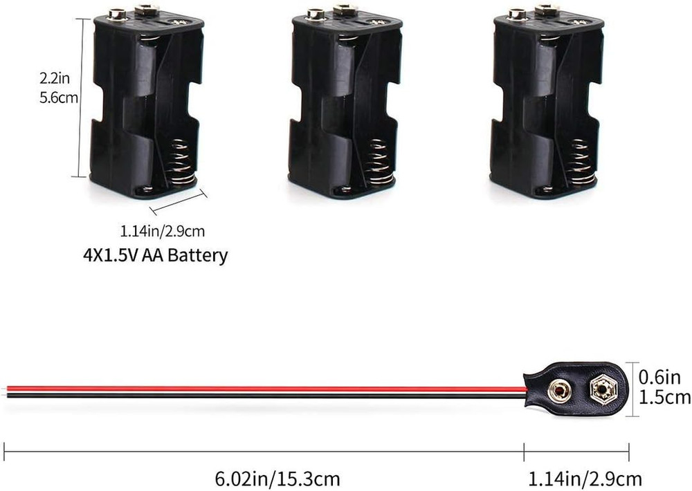 Two Layers 4 X 1.5V (6V) AA Battery Holder Case with 9V I Type Standard Snap Cli