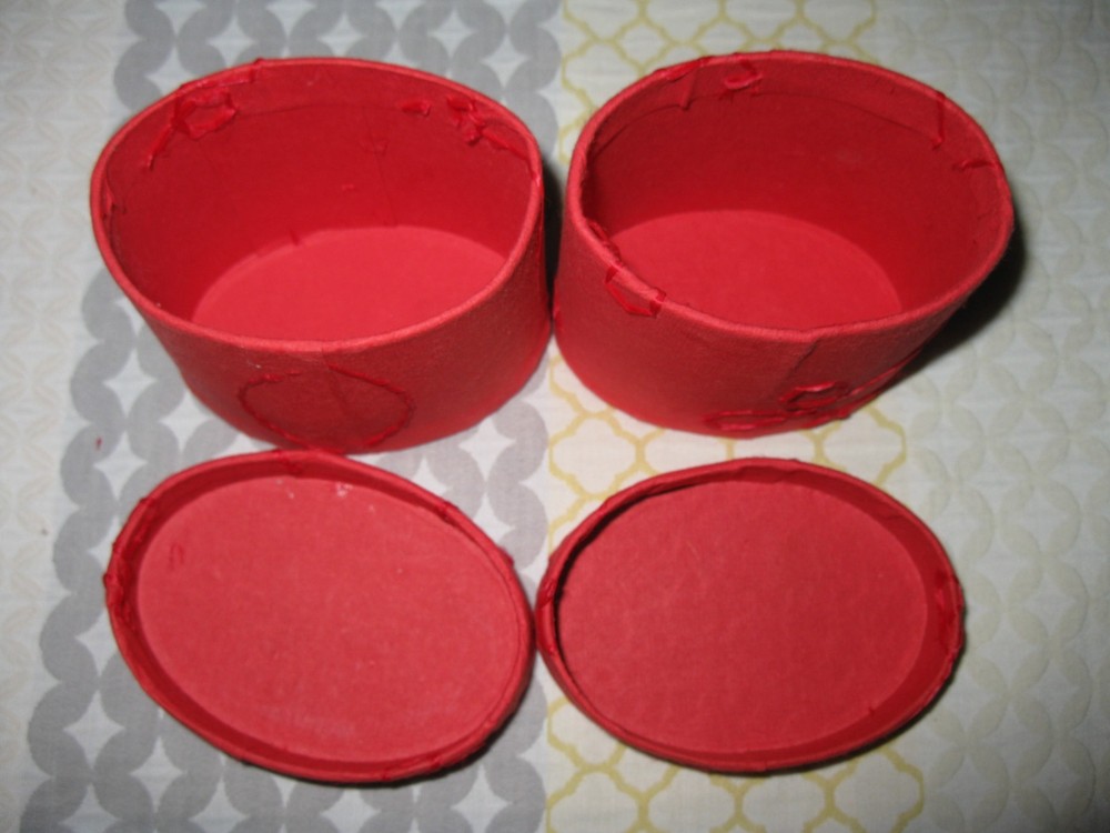 Gift Box Lot red- different sizes 7 items READ