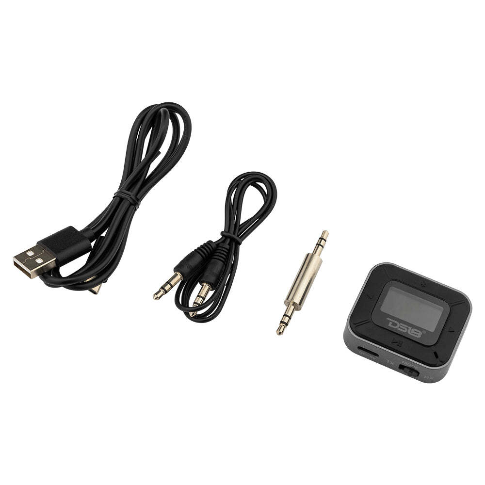 DS18 2-in-1 Wireless Bluetooth 5.0 Adapter Transmitter Receiver with LCD Screen
