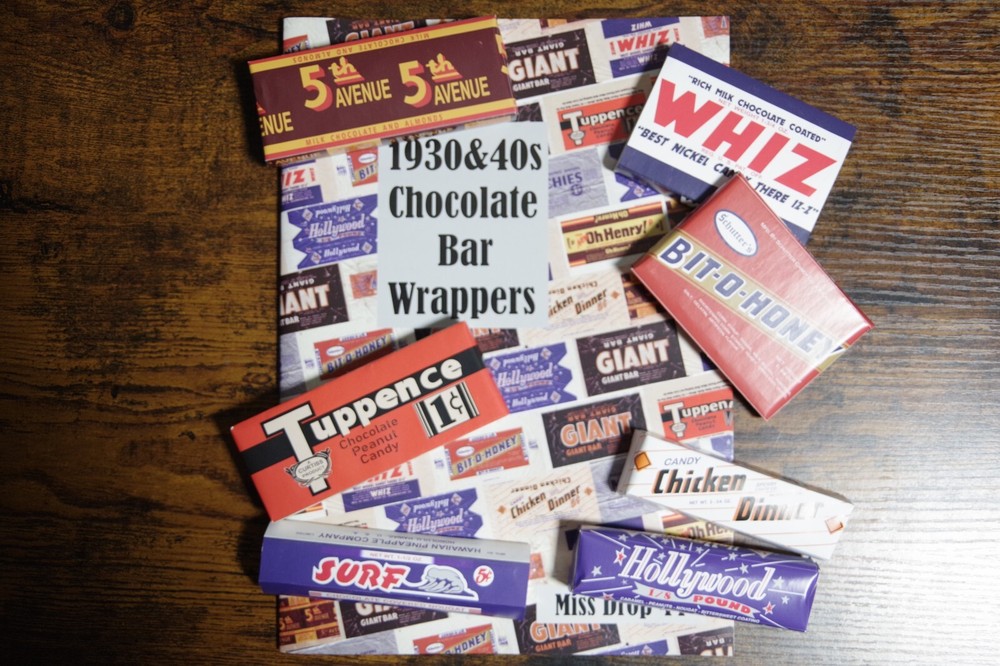 WW2 US chocolate bar labels wrappers rations re-enacting/living history 101st
