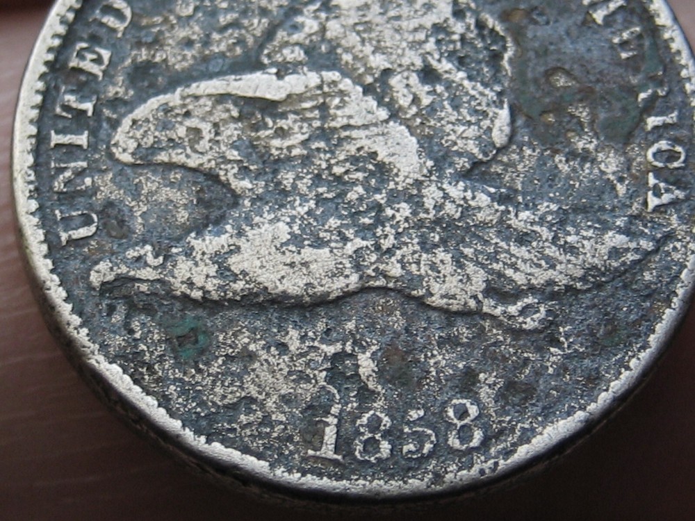 1858 Flying Eagle Penny One Cent, Small Letters, Fine/VF Details