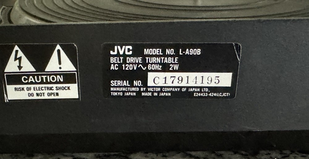 JVC L-A90 Automatic Return Direct Drive Turntable Good Shape/ Not Working