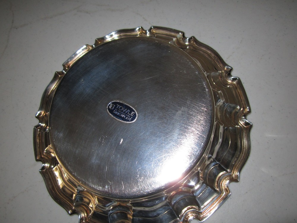 Vintage TOWLE Old Master Silver Plated Wine Champagne Bottle COASTER Cork Insert