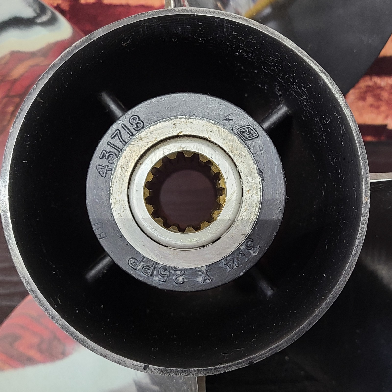 OMC Shooter 4 Blade RH Stainless Steel Prop 13.25 x 25 Pitch 15 Spline 431718