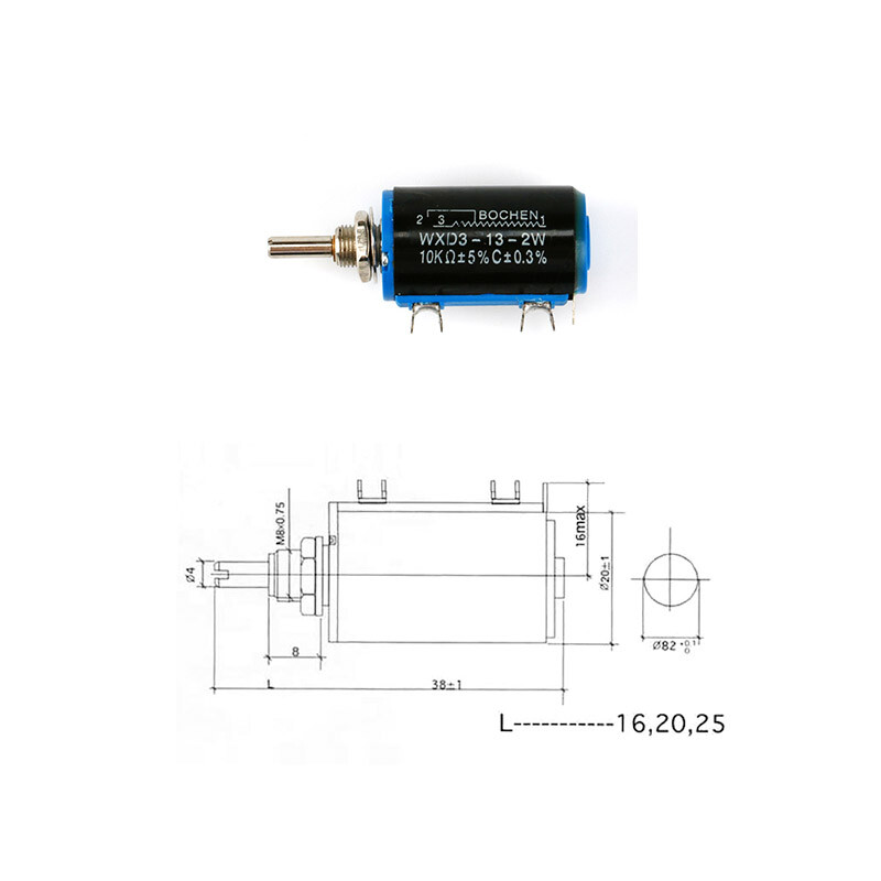 WXD3-13-2W 10 Turn Potentiometer Wirewound Variable Precision Multiturn POT