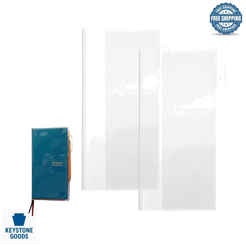 2-Pack Transparent PVC Book Covers for Notebooks & Planners